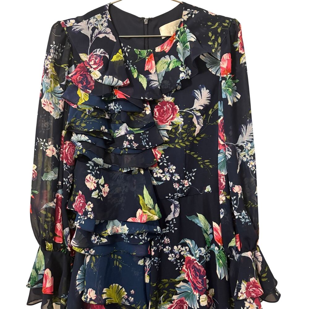 Mikael Aghal  Womens NEW Navy Floral Midi Length Dress 4 - Picture 8 of 8